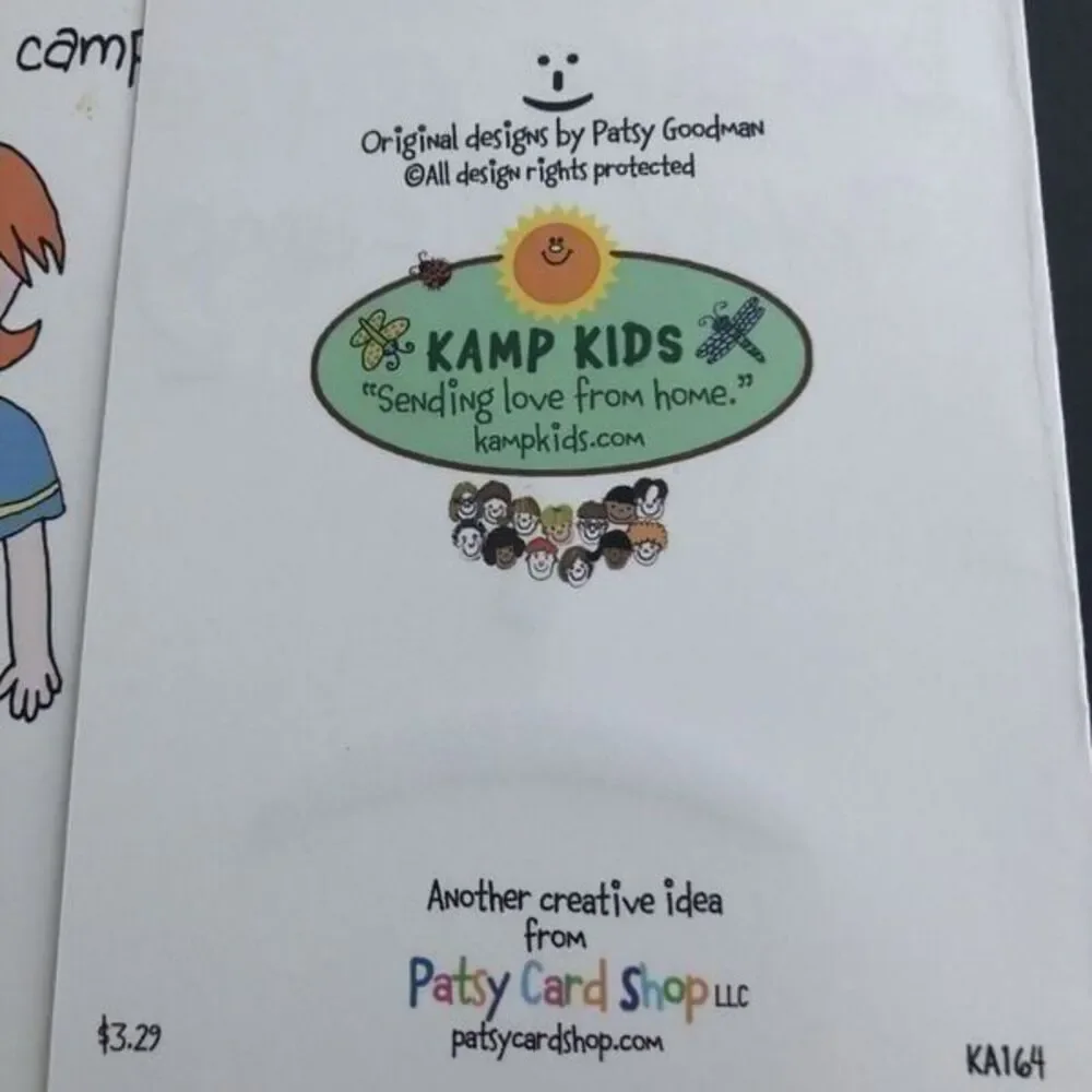 Patsy Card Shop Kamp Kids Sending Love 6 Cards + Envelopes With Envelopes New